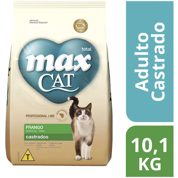 Ração Total Max Cat Profissional Line Para Gatos Adultos Castrados Sabor Frango 10,1Kg