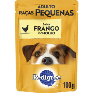 Ração Úmida Pedigree Sachê Sabor Frango ao Molho Para Cães Adultos de Raças Pequenas – 100g