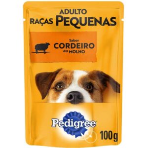 Ração Úmida Pedigree Sachê Sabor Cordeiro ao Molho Para Cães Adultos de Raças Pequenas - 100g