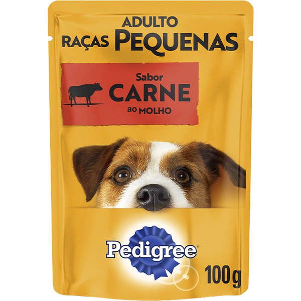 Ração Úmida Pedigree Sachê Sabor Carne ao Molho Para Cães Adultos de Raças Pequenas – 100g