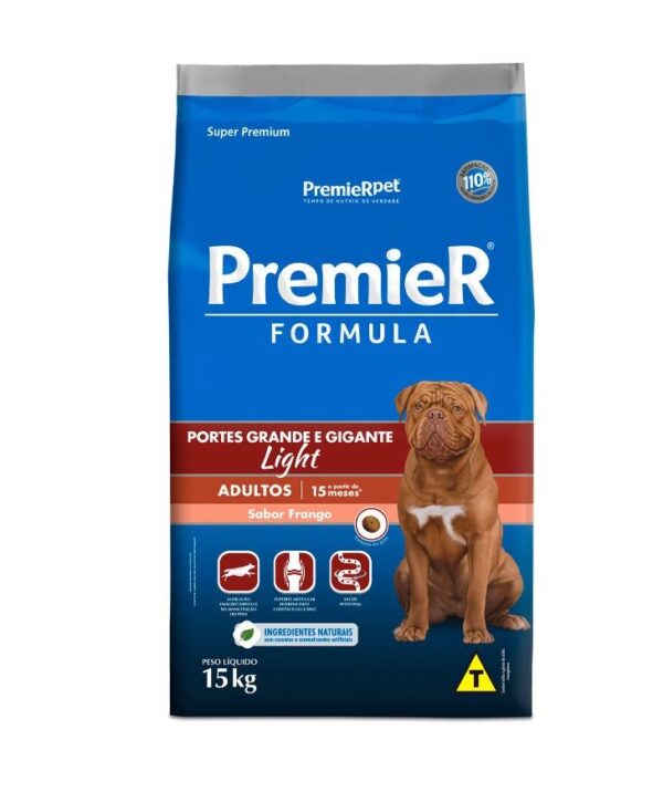 Ração Seca PremieR Pet Formula Light Para Cães Adultos Raças Grandes e Gigantes Sabor Frango 15Kg