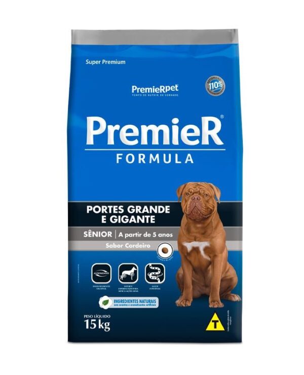 Ração Seca PremieR Pet Formula Para Cães Sênior Raças Grandes e Gigantes Sabor Cordeiro 15Kg