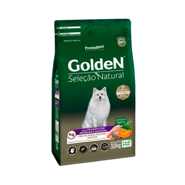 Ração Seca PremieR Pet Golden Seleção Natural Sabor Frango, Abóbora e Alecrim Para Cães Adultos Raças Pequenas