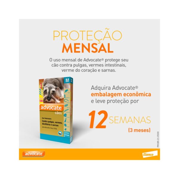 Antipulgas e Vermicida Advocate para Cães de 4Kg até 10Kg - 1ml