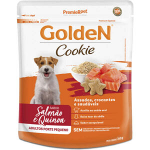 Biscoito Premier Pet Golden Cookie Sabor Salmão e Quinoa Para Cães Adultos Porte Pequeno - 350g