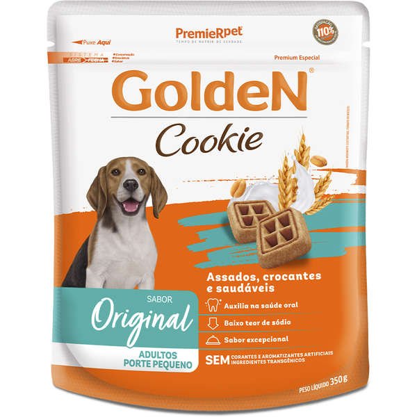 Biscoito Premier Pet Golden Cookie Mini Bits Sabor Original Para Cães Porte Pequeno - 350g