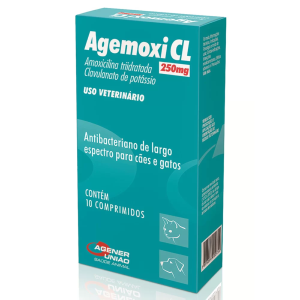 Antibiótico Agener União Agemoxi CL Para Cães e Gatos - 10 comprimidos