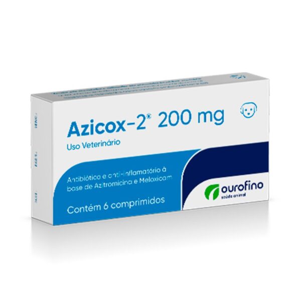 Antibiótico e Anti-inflamatório Ourofino Azicox 2 de 6 Comprimidos - 200mg