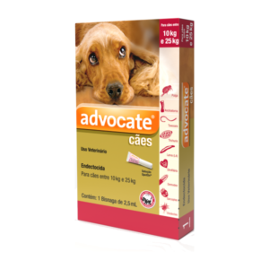 Antipulgas e Vermicida Advocate Para Cães de 10Kg até 25Kg - 2,5ml