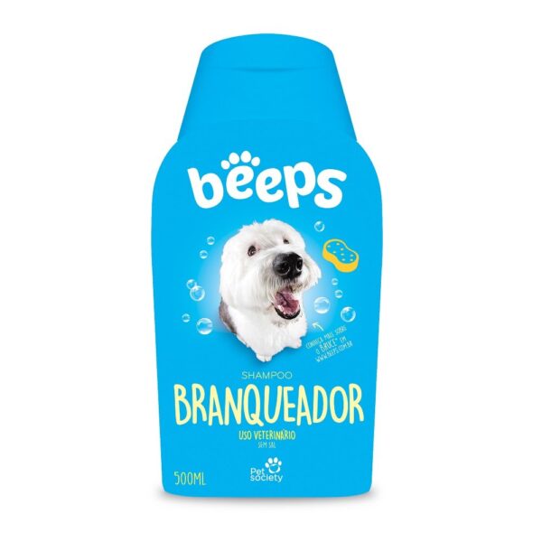 Shampoo Pet Society Beeps Branqueador Para Cães e Gatos 500ml