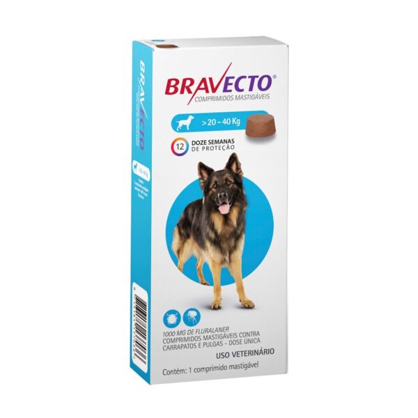 Antipulgas e Carrapatos MSD Bravecto para Cães de 20 a 40Kg