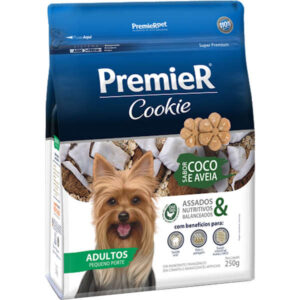 Biscoito PremieR Pet Cookie Para Cães Adultos de Pequeno Porte Sabor Coco e Aveia - 250g