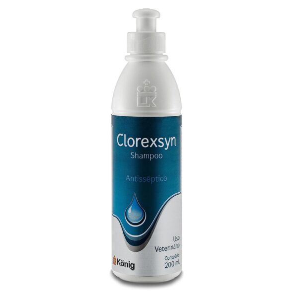 Shampoo Ação Antisséptica König Clorexsyn Para Cães e Gatos 200ml