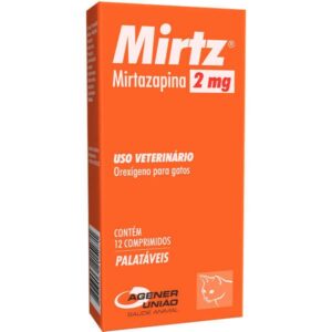 Orexígeno Mirtz Mirtazapina Agener União para Gatos 2mg