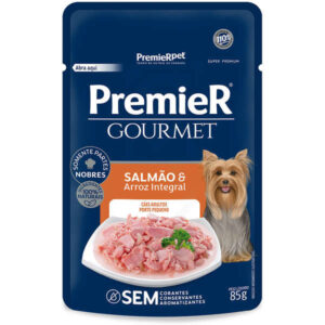 Ração Úmida PremieR Pet Gourmet Para Cães Adultos Porte Pequeno Sabor Salmão & Arroz Integral – 85g