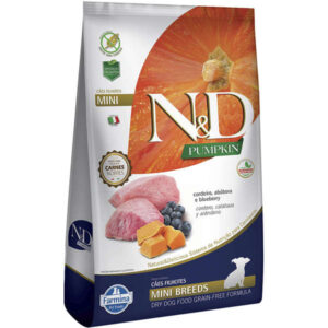 Ração Farmina N&D Pumpkin Para Cães Filhotes de Raças Pequenas Sabor Cordeiro, Abóbora e Blueberry