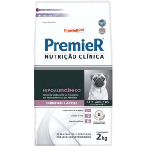 Ração Seca PremieR Pet Nutrição Clínica Hipoalergênico Para Cães Adultos de Pequeno Porte Sabor Cordeiro e Arroz 2Kg