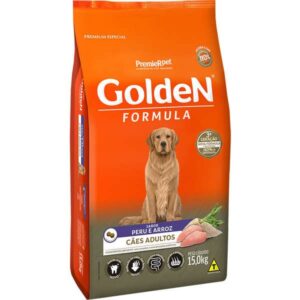 Ração Seca PremieR Pet Golden Formula Sabor Peru & Arroz Para Cães Adultos 15Kg