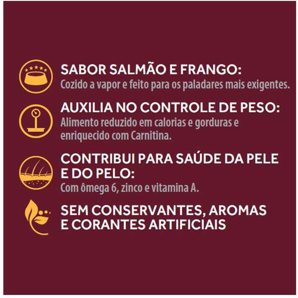 Ração Úmida GranPlus Gourmet Sachê Sabor Salmão & Frango para Gatos Castrados - 85g