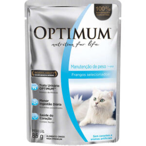Ração Úmida Optimum Sachê Para Gatos Adultos Manutenção de Peso Sabor Frango – 85g
