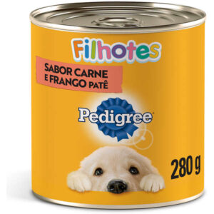 Ração Úmida Pedigree Lata Patê de Carne e Frango Para Cães Filhotes - 280g