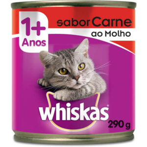Ração Úmida Whiskas Patê Sabor Carne ao Molho Para Gatos Adultos - 290g