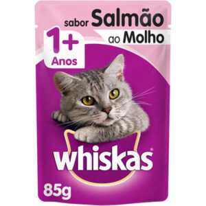 Ração Úmida Whiskas Sachê Sabor Salmão ao Molho Para Gatos Adultos – 85g