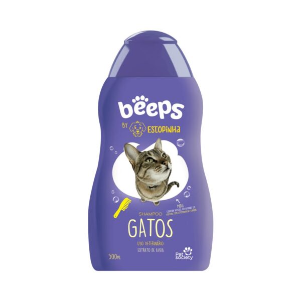 Shampoo Pet Society Beeps By Estopinha Extrato de Aveia Para Gatos 500ml