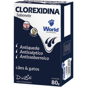 Sabonete World Veterinária Dug's Clorexidina Para Cães e Gatos 80g