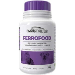 Suplemento Vitamínico Mineral FerroFood 800mg Para Cães e Gatos