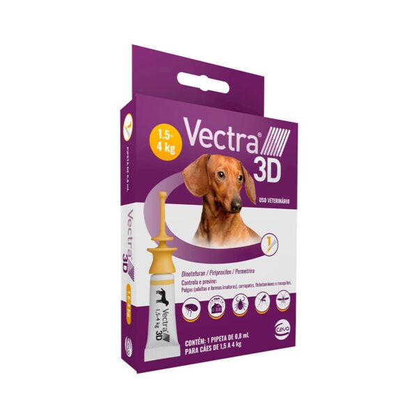 Antipulgas e Carrapatos Ceva Vectra 3D 0,8 ml para Cães de 1,5 a 4Kg