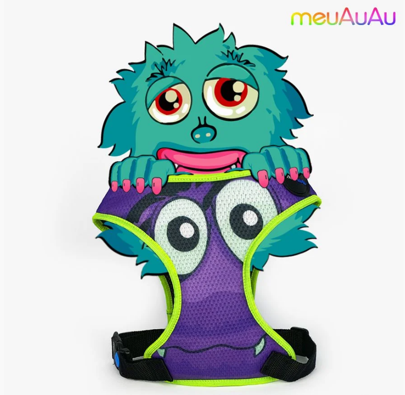 Peitoral Mesh meuAuAu Monster Para Cães – M01