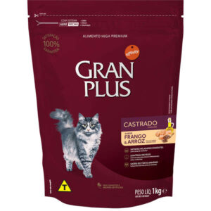 Ração GranPlus Sabor Frango e Arroz Para Gatos Adultos Castrados